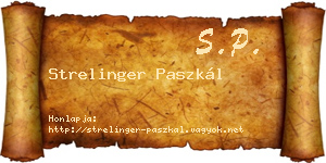 Strelinger Paszkál névjegykártya